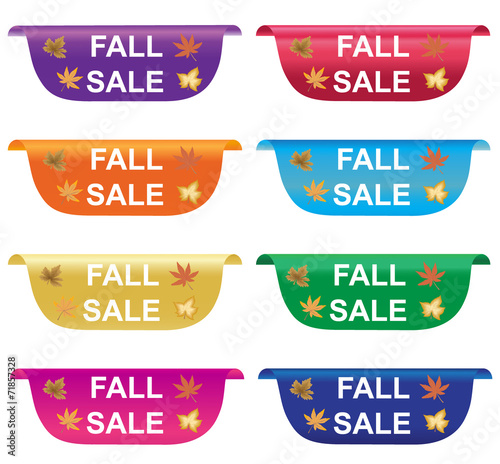 Fall sale sticker, price tag, label