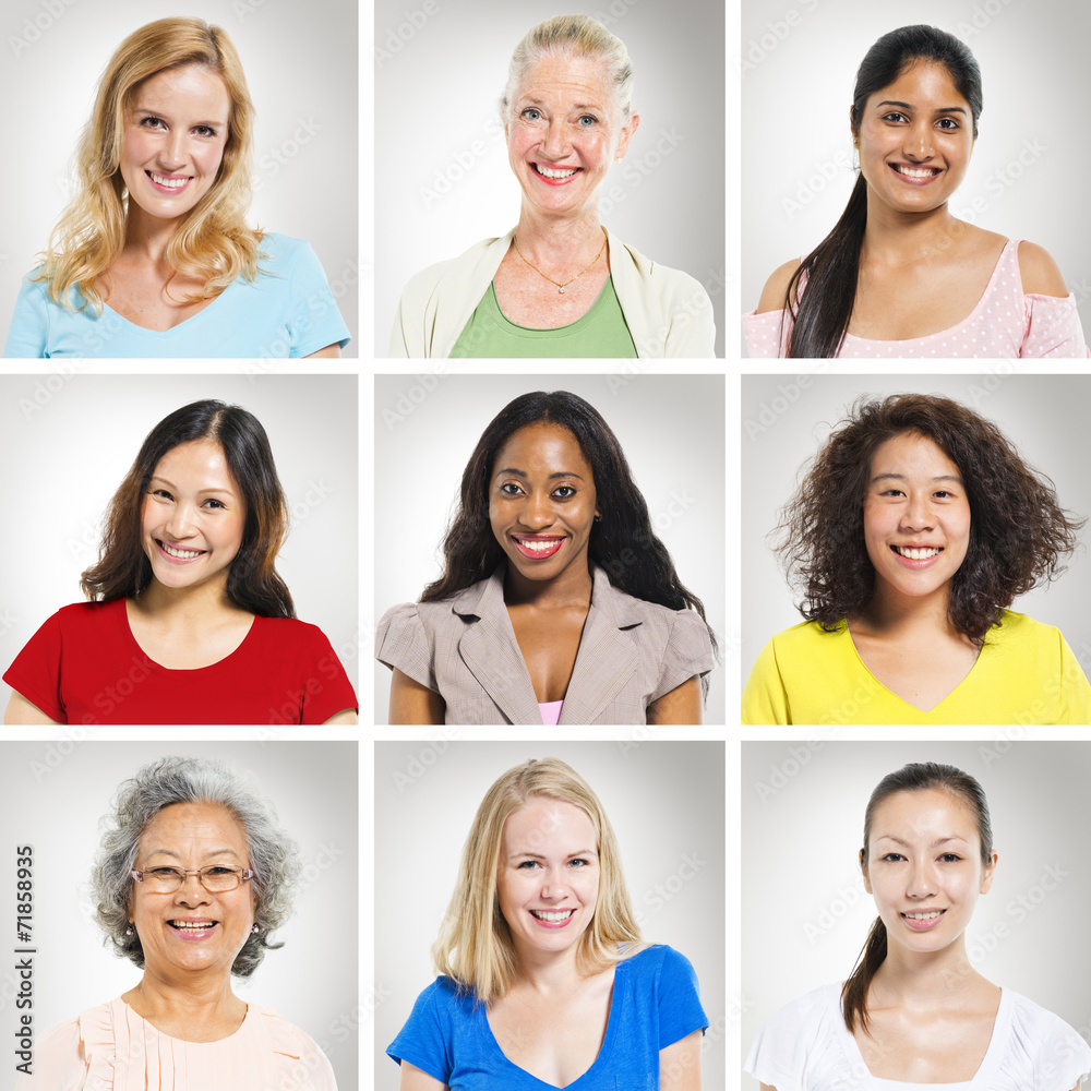 Group of Multiethnics Women Smiling Group of Multiethnics Women Smiling