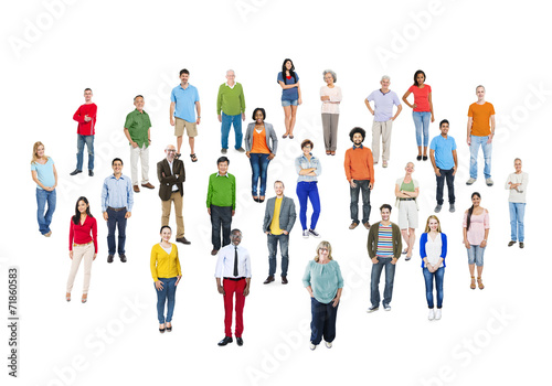 Large Group of Multiethnic Colorful People