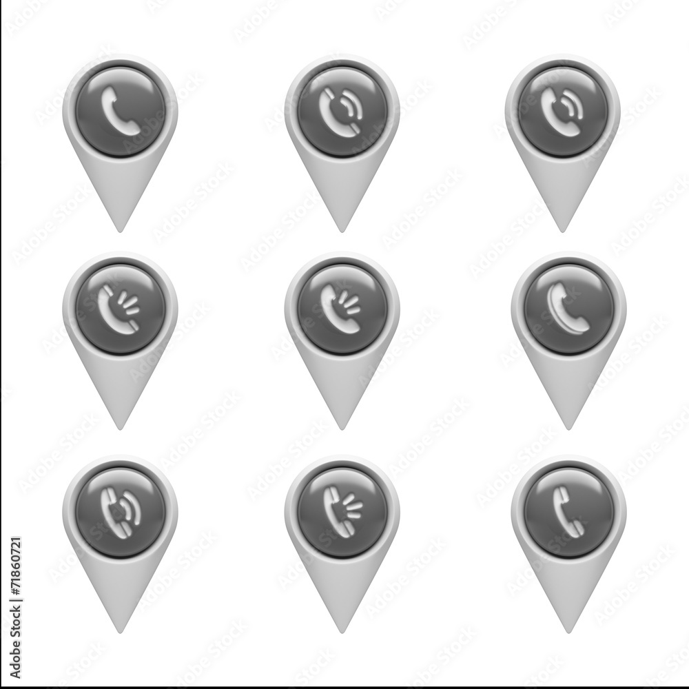 Contact Icons isolated on white Contact Icons isolated on white