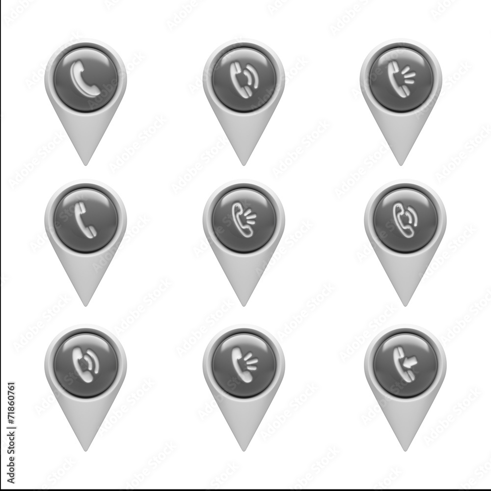 Contact Icons isolated on white Contact Icons isolated on white