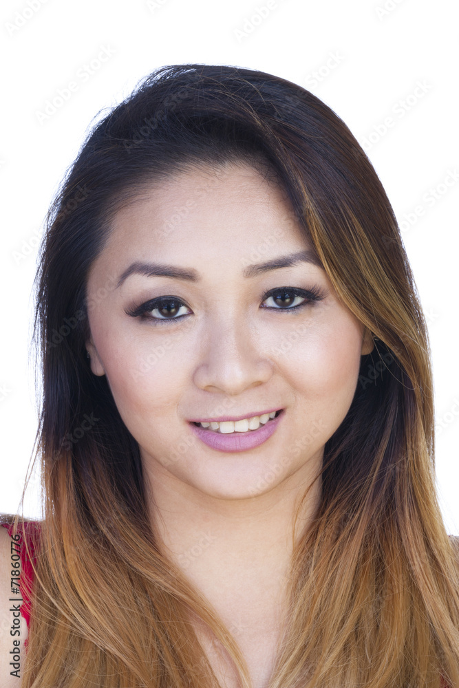 Fototapeta premium Straight On Portrait Attractive Asian American Woman