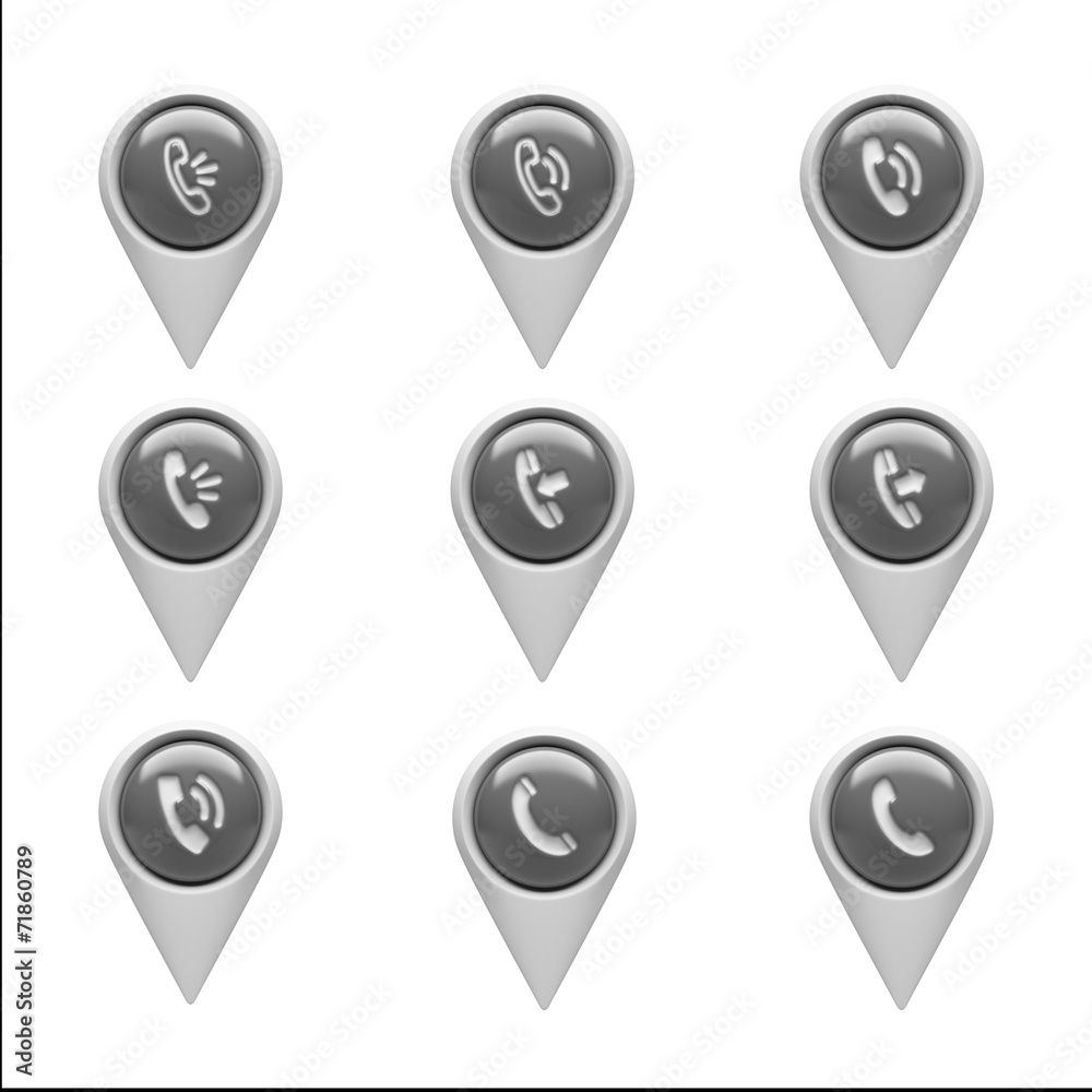 Contact Icons isolated on white Contact Icons isolated on white