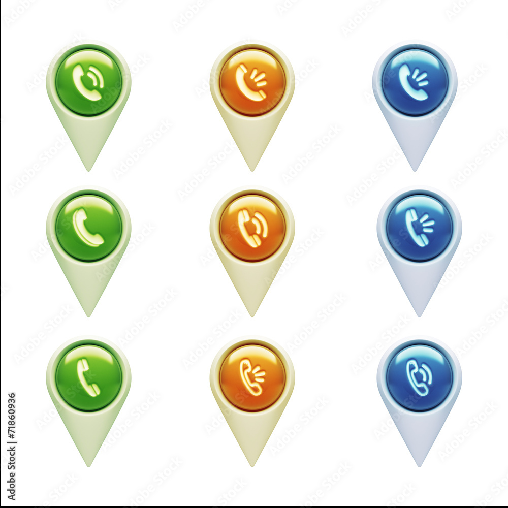 Contact Icons isolated on white