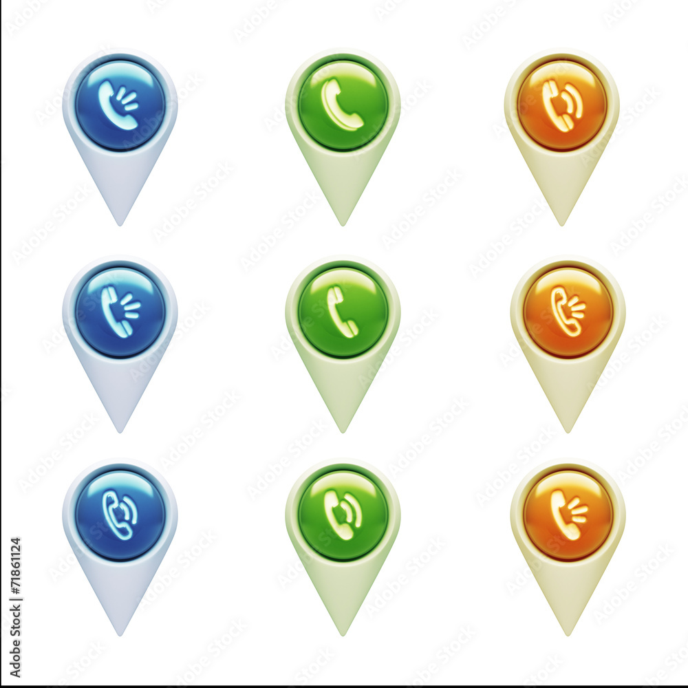 Contact Icons isolated on white Contact Icons isolated on white