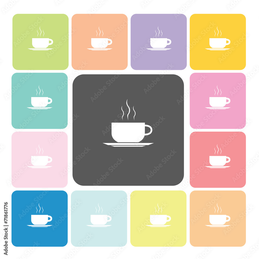Coffee Icon color set vector illustration