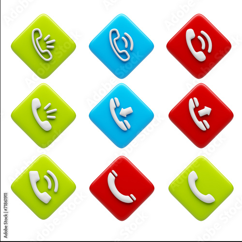 Contact Icons isolated on white