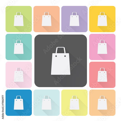 Shopping bag Icon color set vector illustration