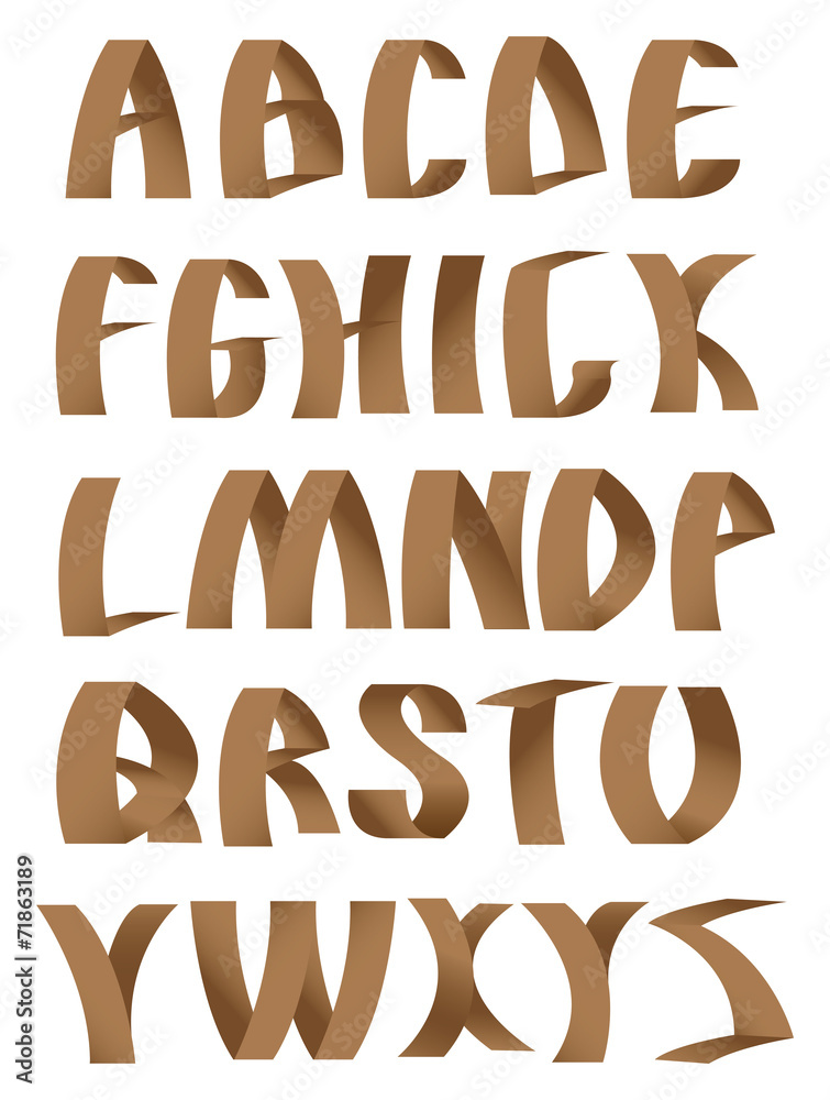 Brown Paper cardboard craft alphabets fonts Brown Paper cardboard craft alphabets fonts