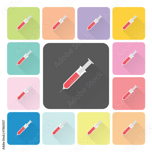 Syringe Icon Icon color set vector illustration