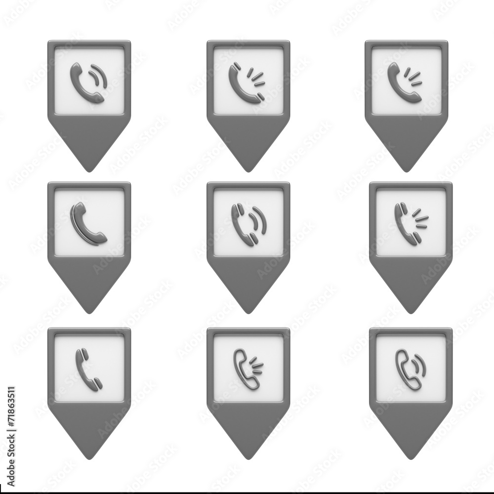 Contact Icons isolated on white Contact Icons isolated on white