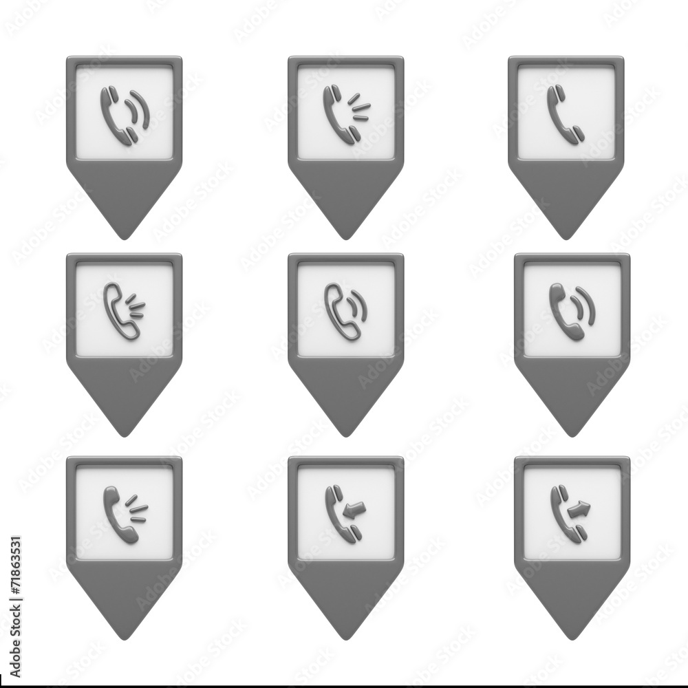 Contact Icons isolated on white Contact Icons isolated on white