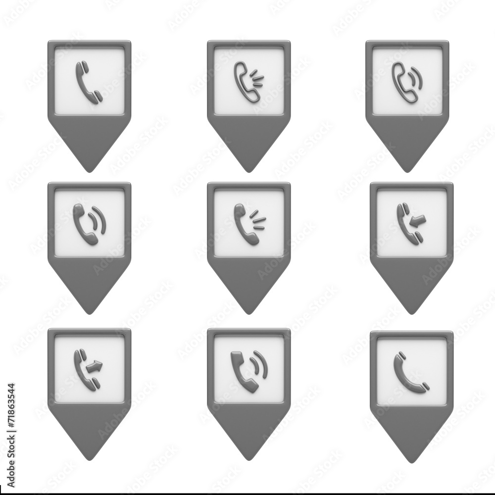 Contact Icons isolated on white Contact Icons isolated on white
