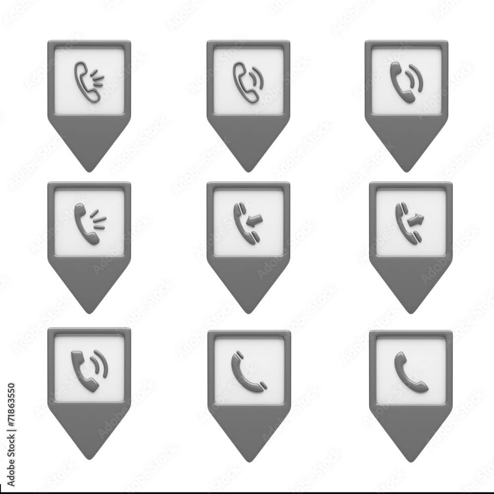 Contact Icons isolated on white Contact Icons isolated on white