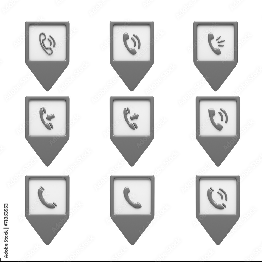 Contact Icons isolated on white Contact Icons isolated on white