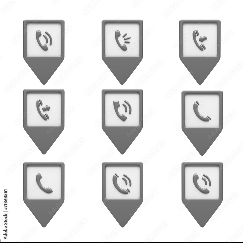 Contact Icons isolated on white Contact Icons isolated on white