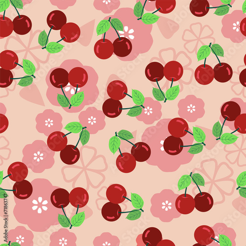 Pattern with a cherry - Illustration
