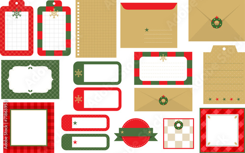Design elements of banner and frame for Christmas B