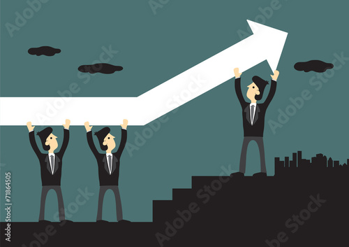 Businessman Carrying Up Arrow Vector Illustration