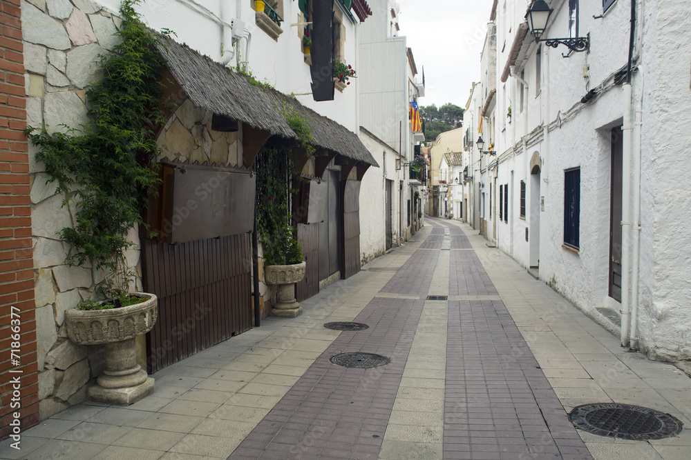 Deserted city street. Europe.Spain