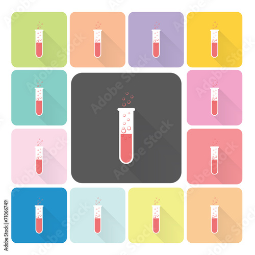 Flask Icon color set vector illustration