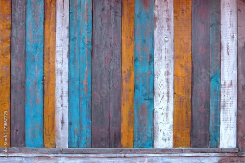 Colorful Wooden Plank Panel