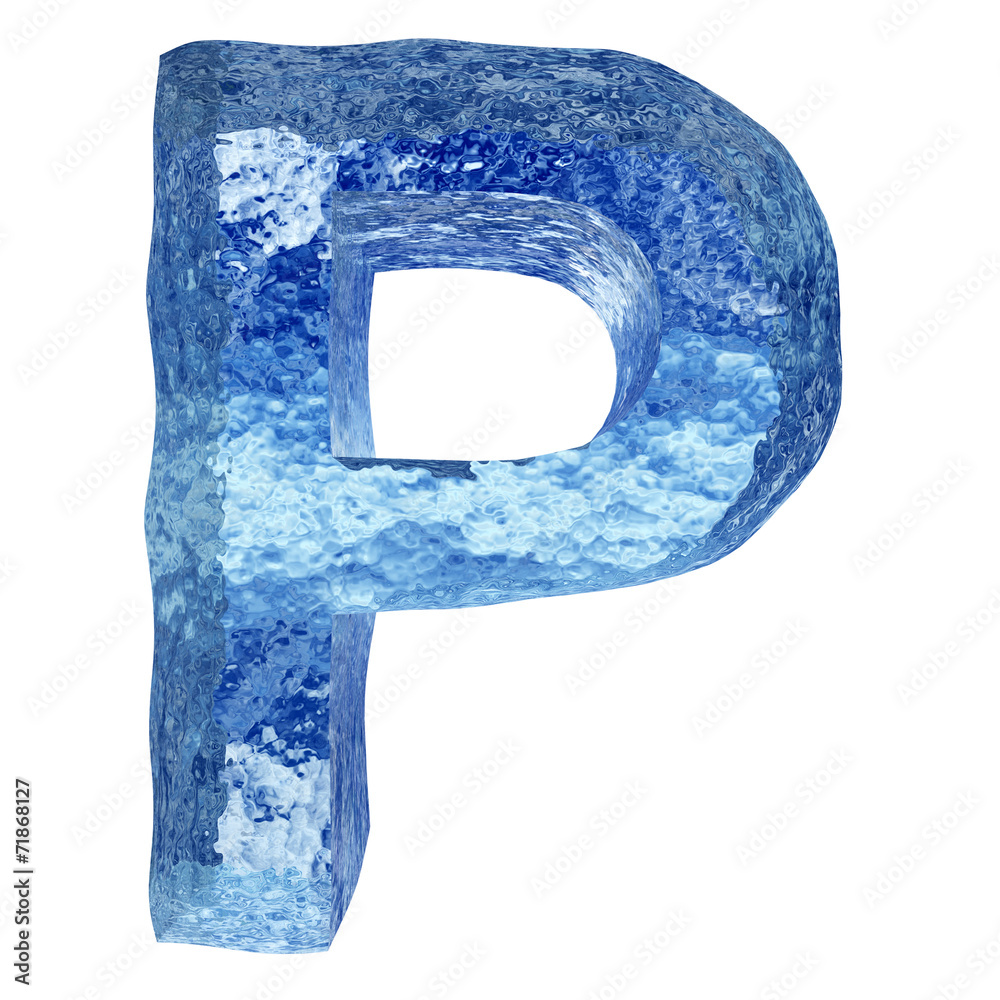 Blue water or ice font isolated Blue water or ice font isolated