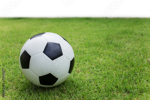soccer ball on green grass © sutichak