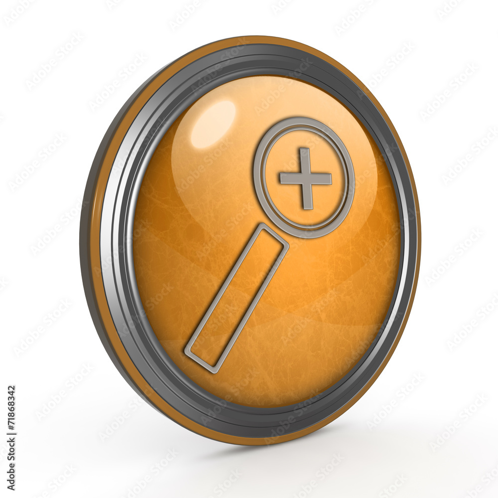 Zoom in circular icon on white background Zoom in circular icon on white background