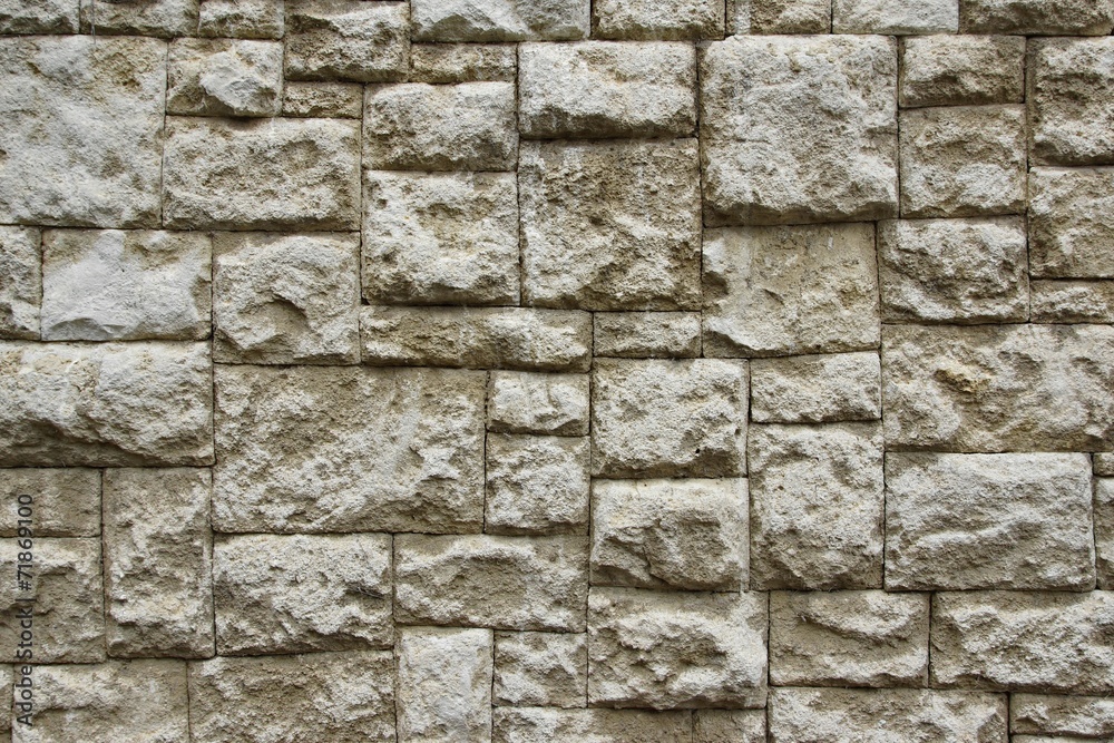 Grey Checkered Pattern Stone Wall