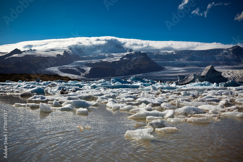 Jokulsarlon Glacier Lagoon in Vatnajokull National Park, Iceland photo