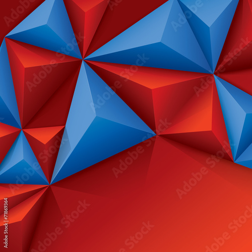 Red and blue vector geometric background.