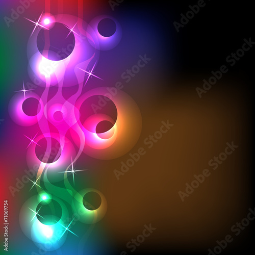 Rainbow Circles and Lines Background