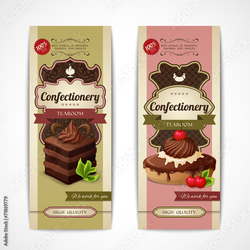 Sweets vintage banners vertical