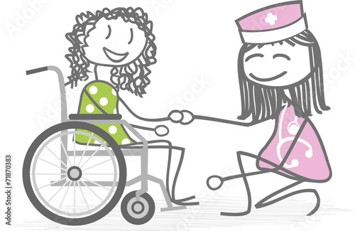 malade en fauteuil roulant