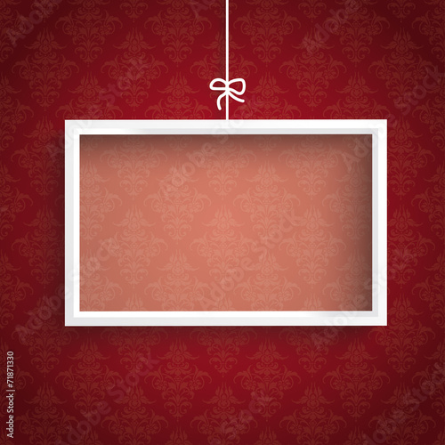 Red Background Ornaments White Frame