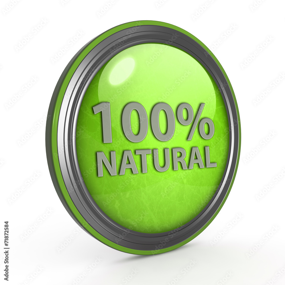 100% natural circular icon on white background 100% natural circular icon on white background