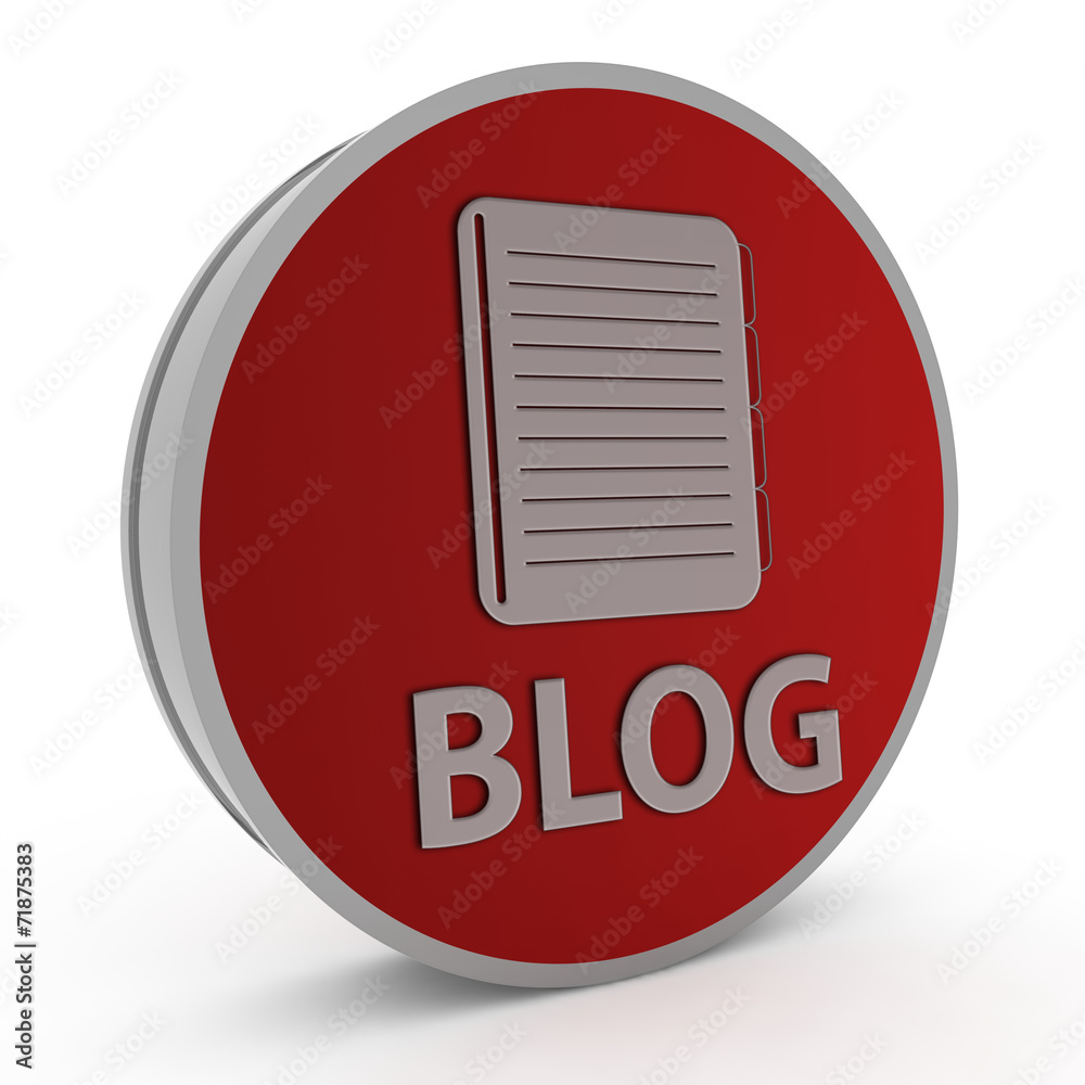 Blog circular icon on white background Blog circular icon on white background