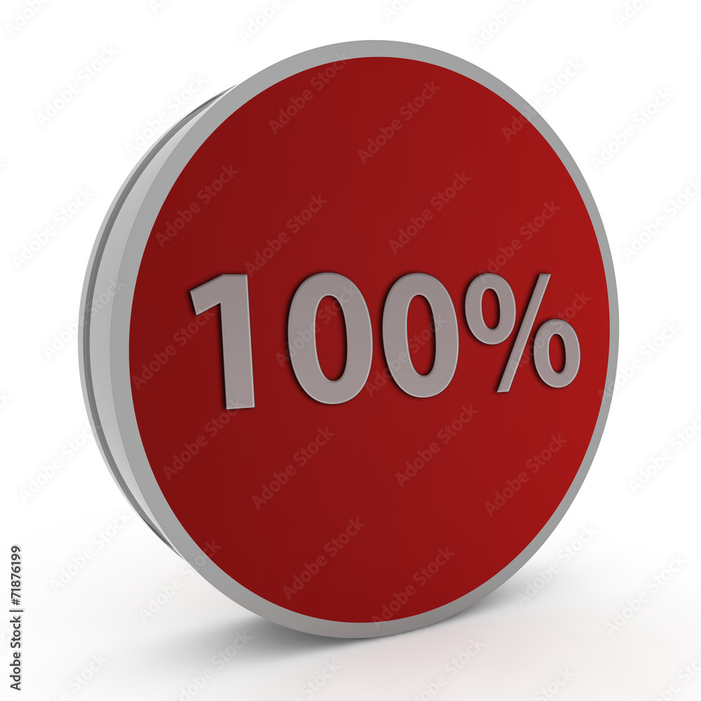 Hundred percent circular icon on white background Hundred percent circular icon on white background