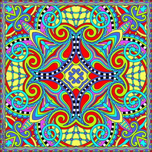 Traditional ornamental floral paisley bandanna