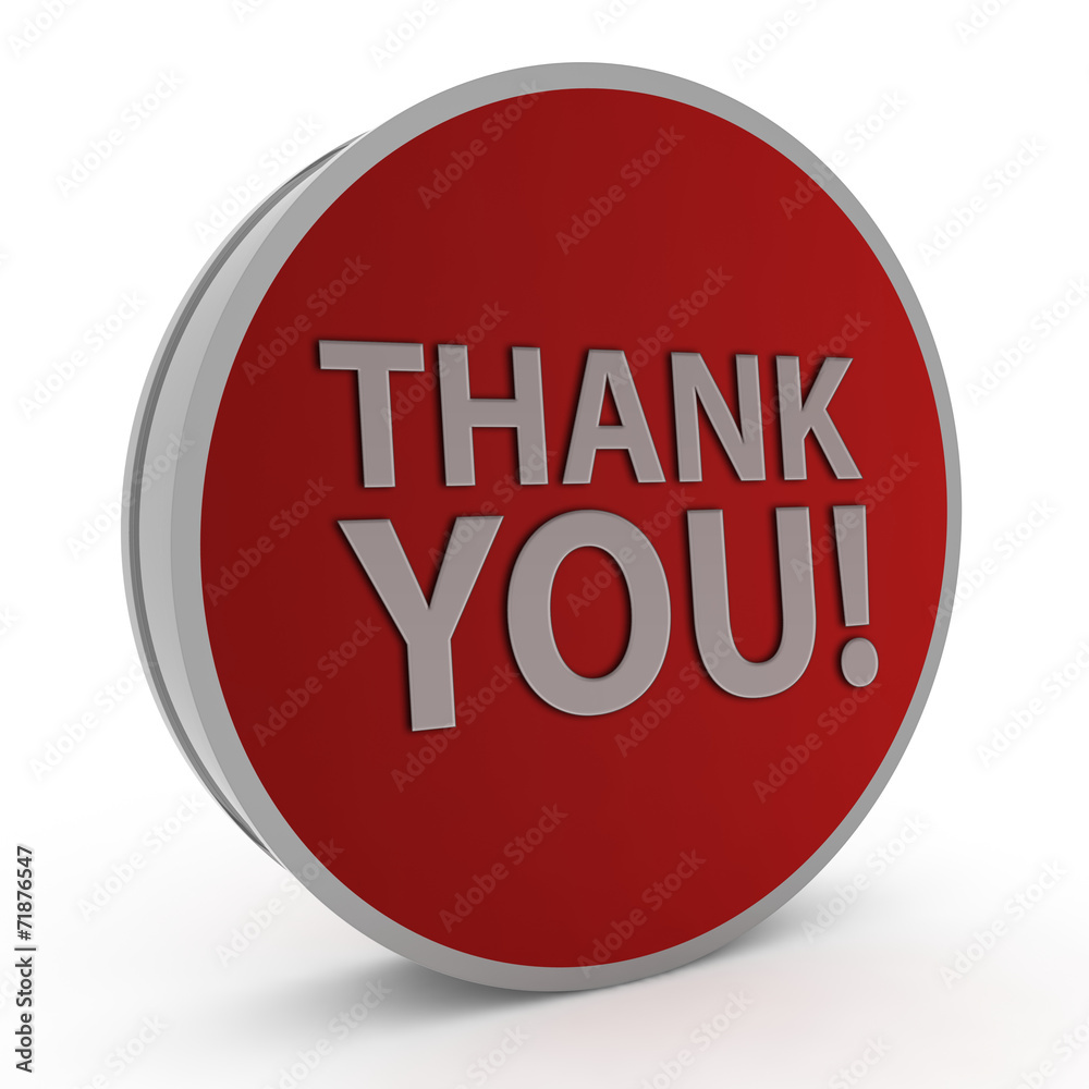 Thank you circular icon on white background Thank you circular icon on white background
