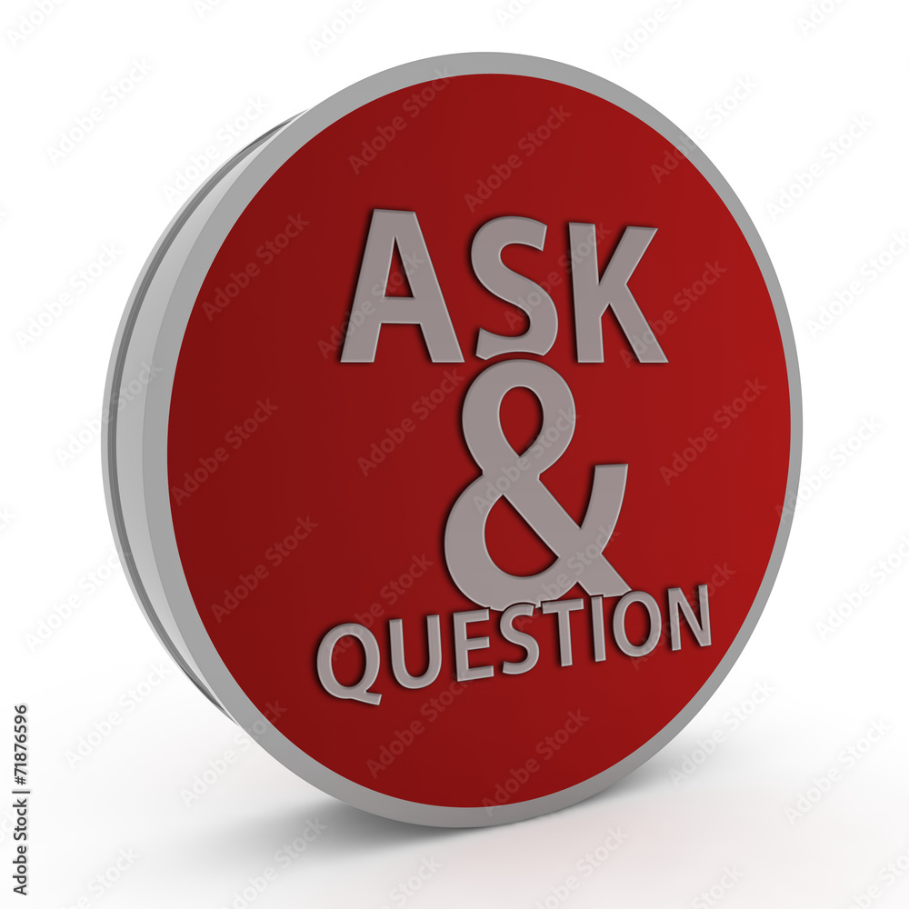 Q&A circular icon on white background Q&A circular icon on white background