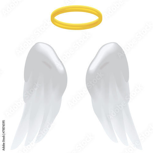 Angel wings and halo