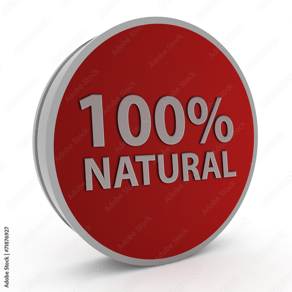 100% natural circular icon on white background 100% natural circular icon on white background