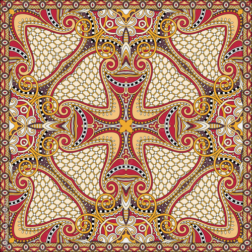 Traditional ornamental floral paisley bandanna