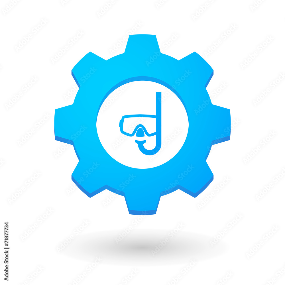 Gear icon with a diving goggles Gear icon with a diving goggles