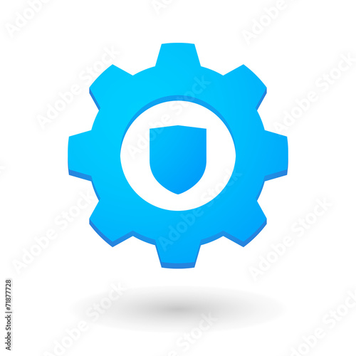 Gear icon with a shield