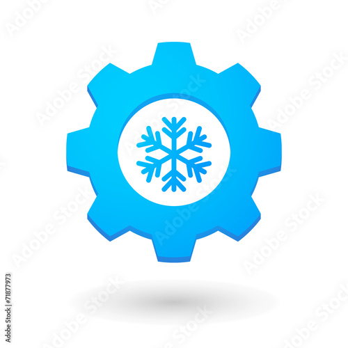 Gear icon with a snow flake