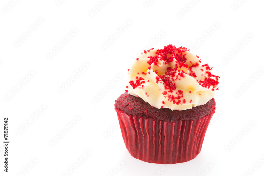Red velvet cupcakes isolated on white Red velvet cupcakes isolated on white