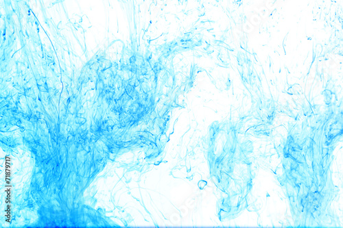 Water with blue paint close-up